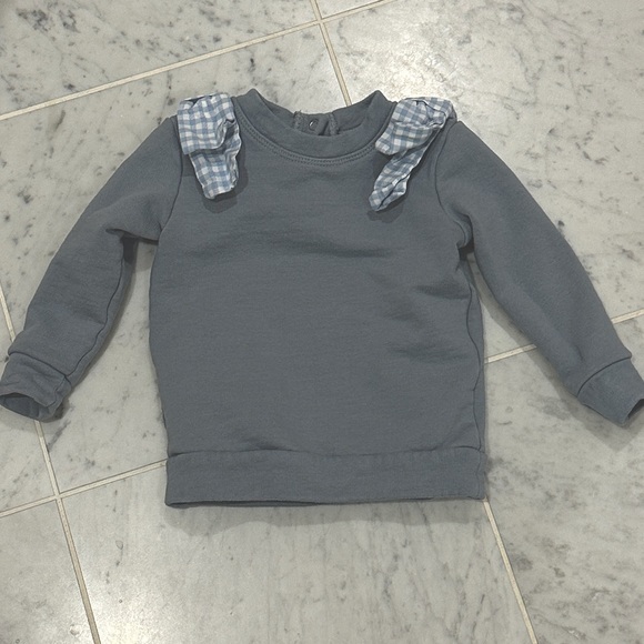 Sal and Pimenta blue bow gingham sweatshirt 12m - Picture 1 of 2
